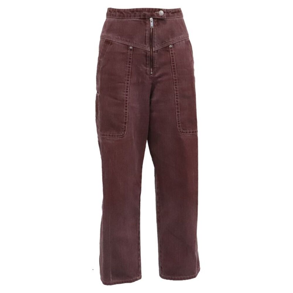 Isabel Marant Etoile High-Rise Jeans in Burgundy Cotton